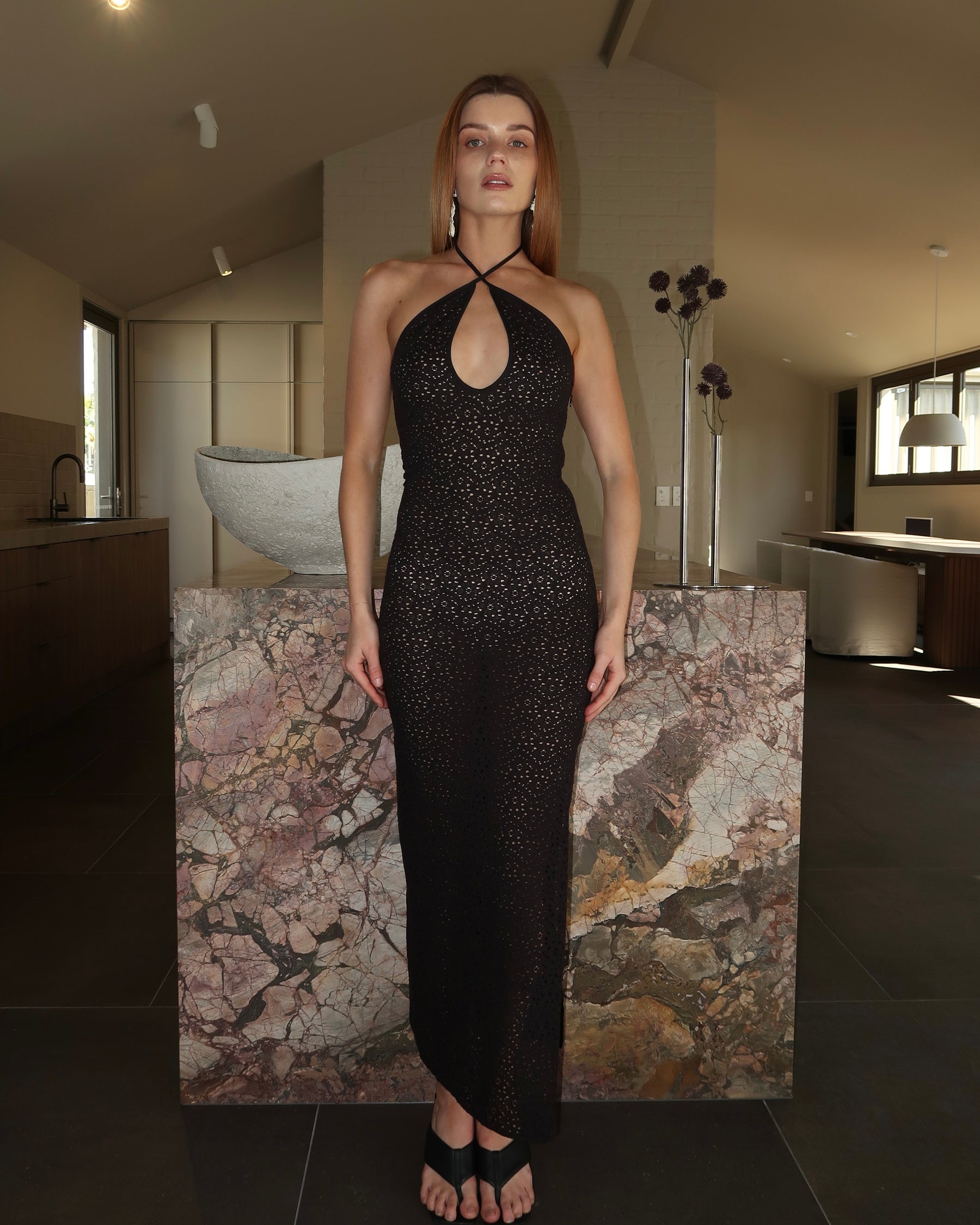 LACE KEYHOLE MIDI