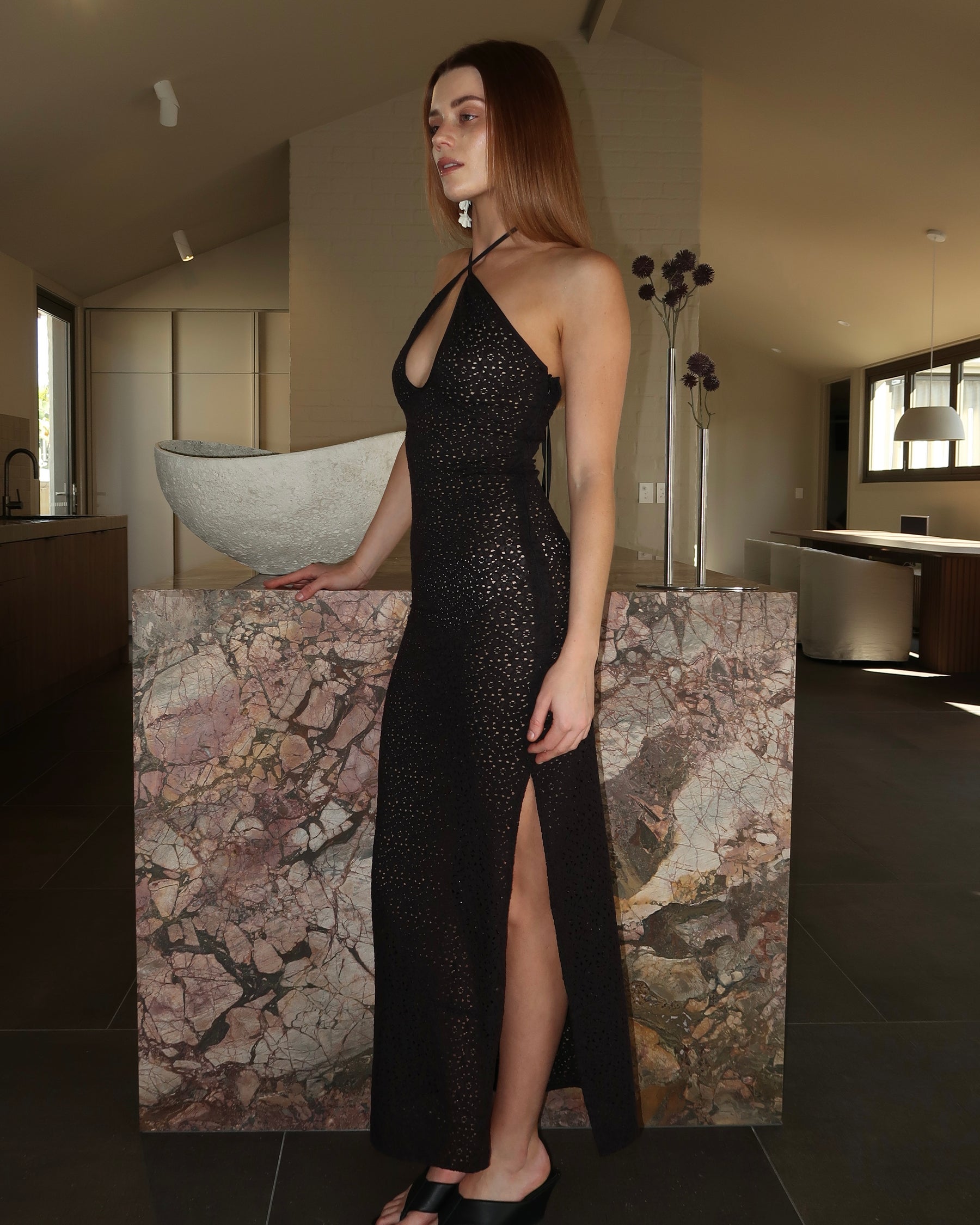 LACE KEYHOLE MIDI