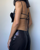 BLACK 3D FLOWER TOP YLD DESIGN