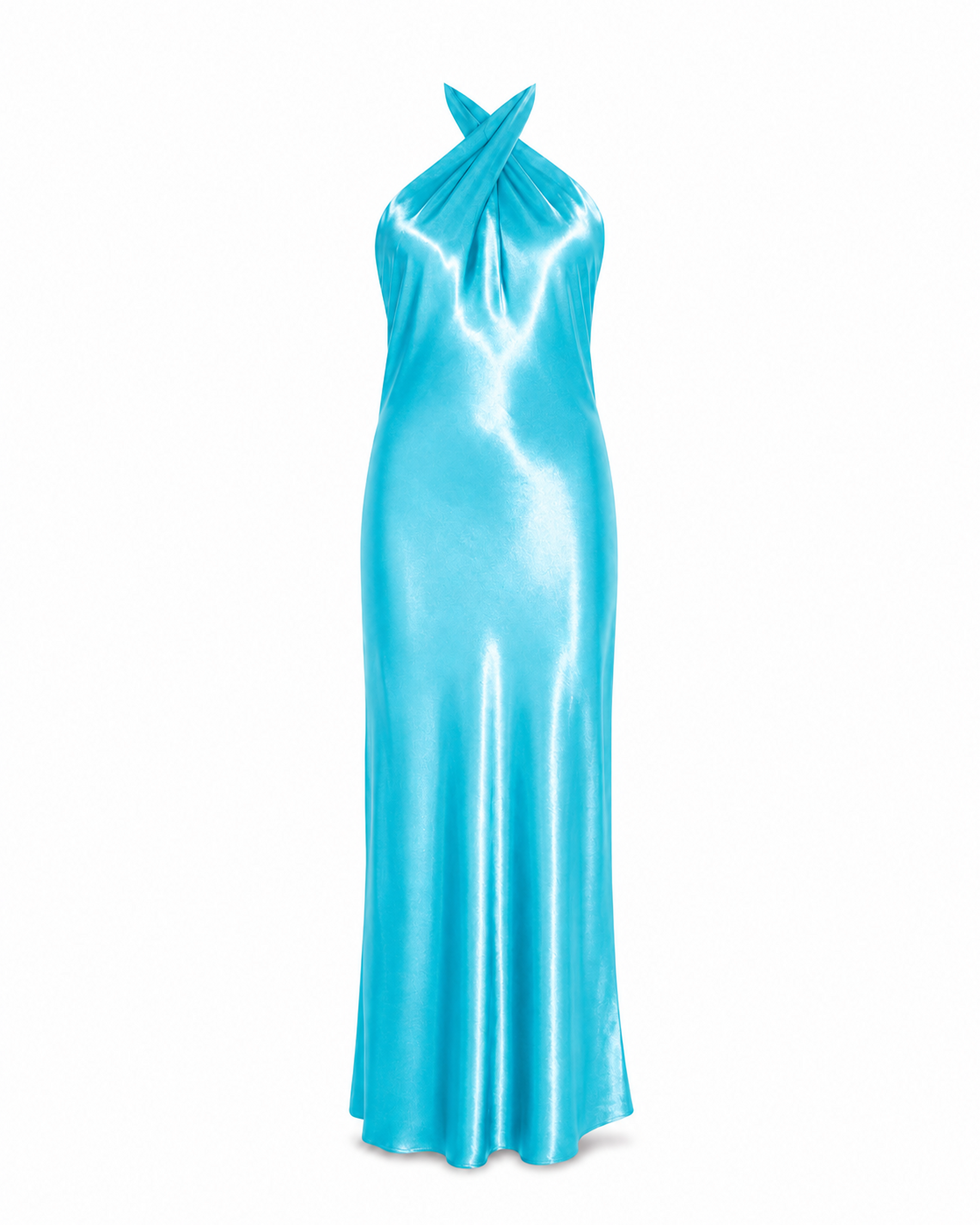 Aqua Crossover Maxi dress front view