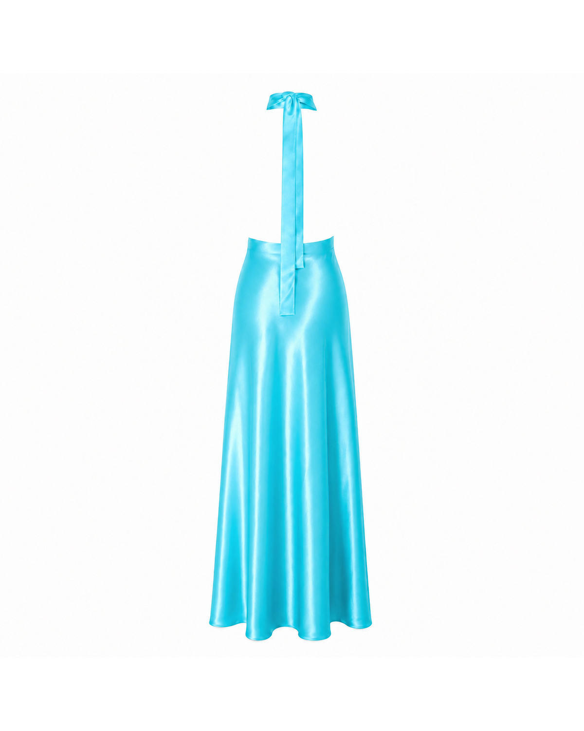 Aqua Halter Maxi back ghost silhouette