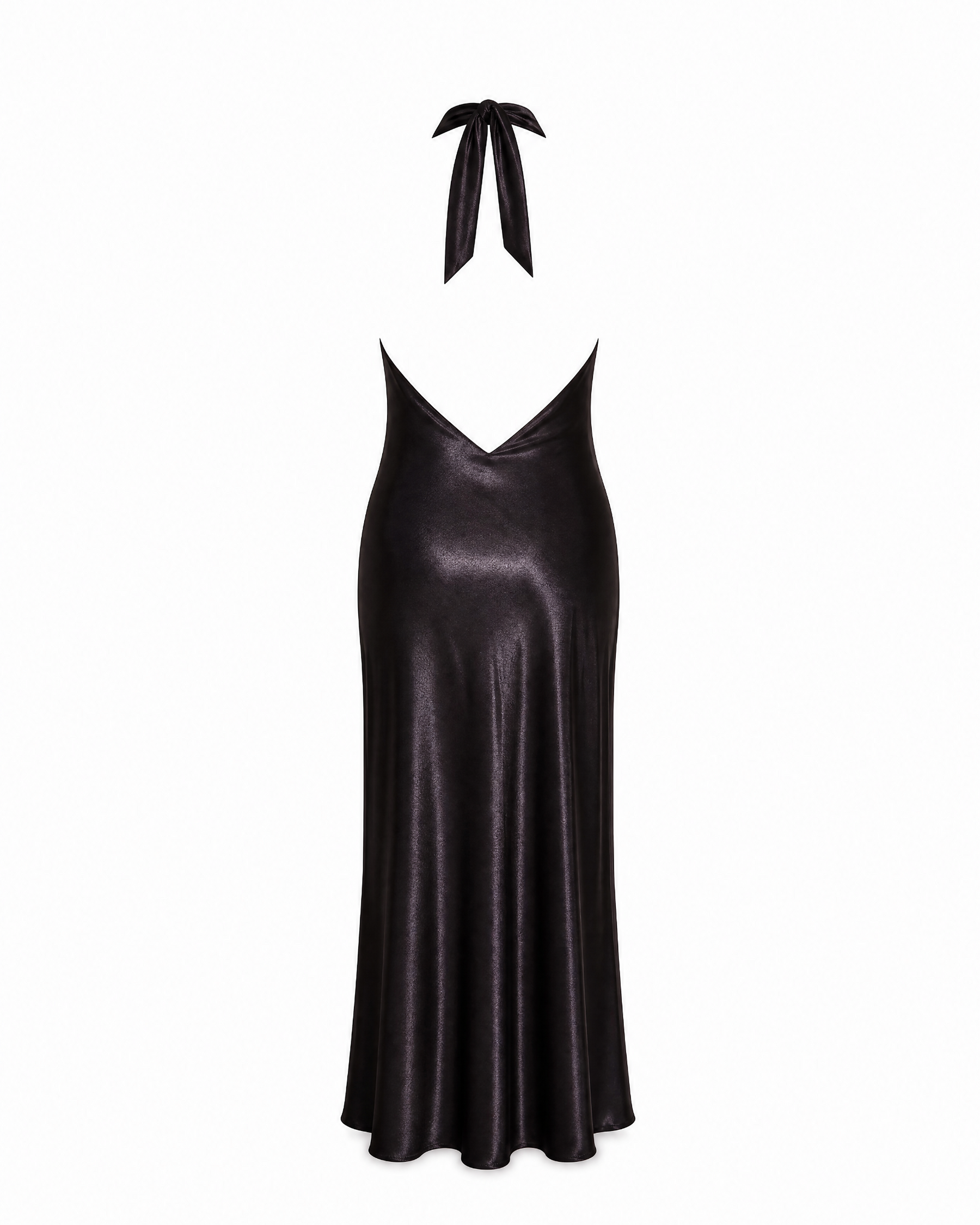 Black Crossover Maxi dress back view
