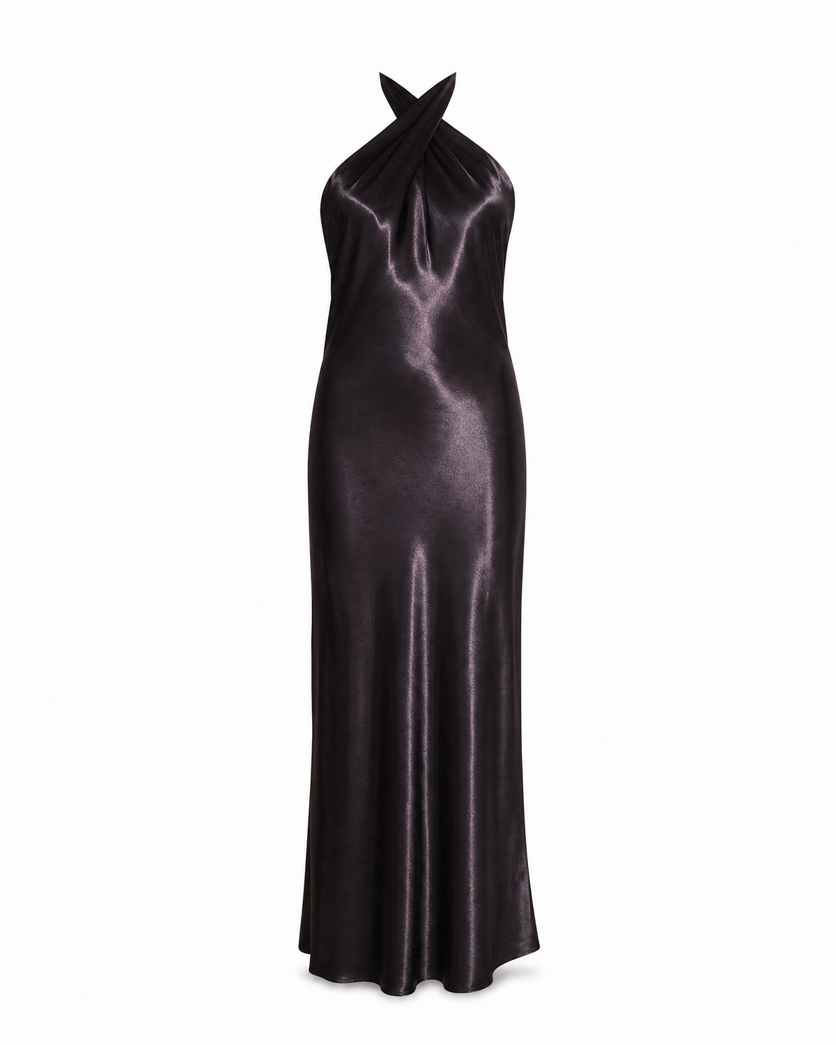 Black Crossover Maxi dress front view
