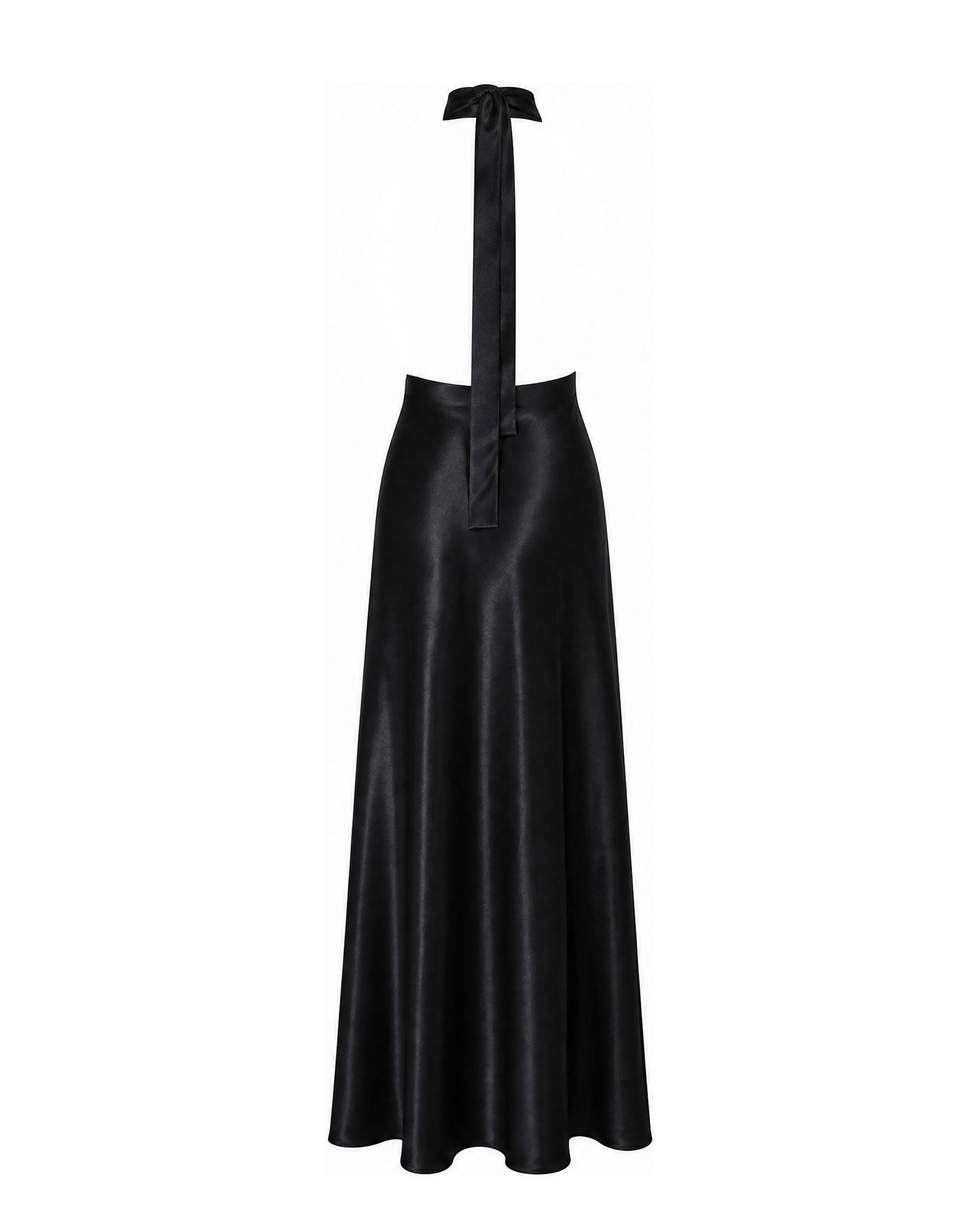 Black Halter Maxi dress back view