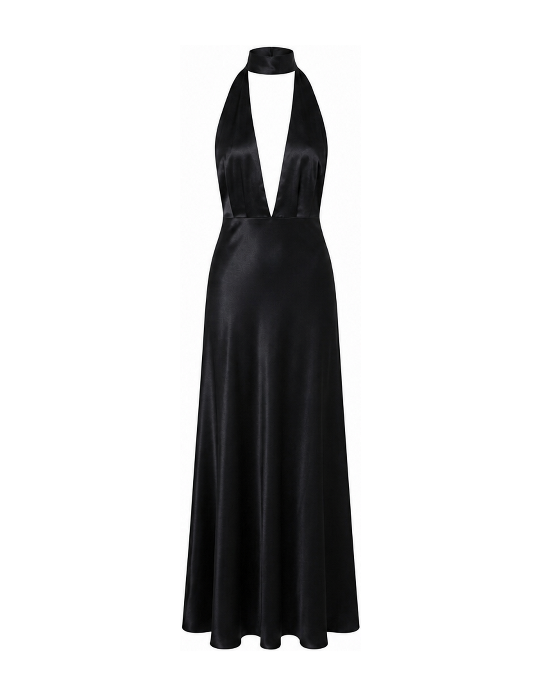Black Halter Maxi dress front view
