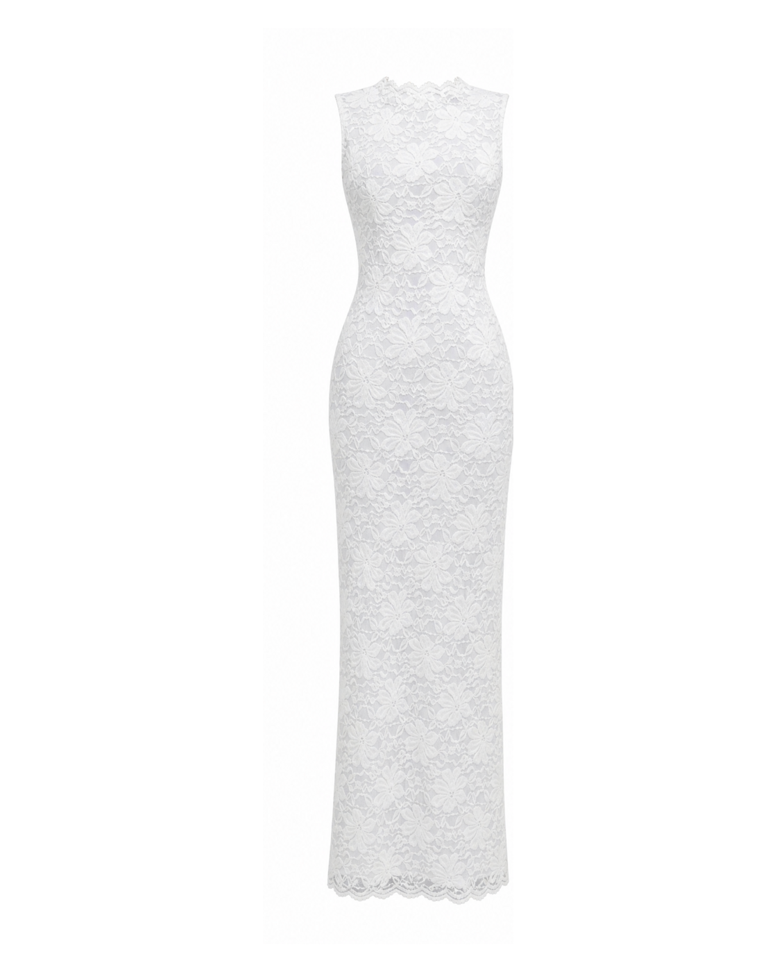 Elodie Lace Maxi front ghost silhouette
