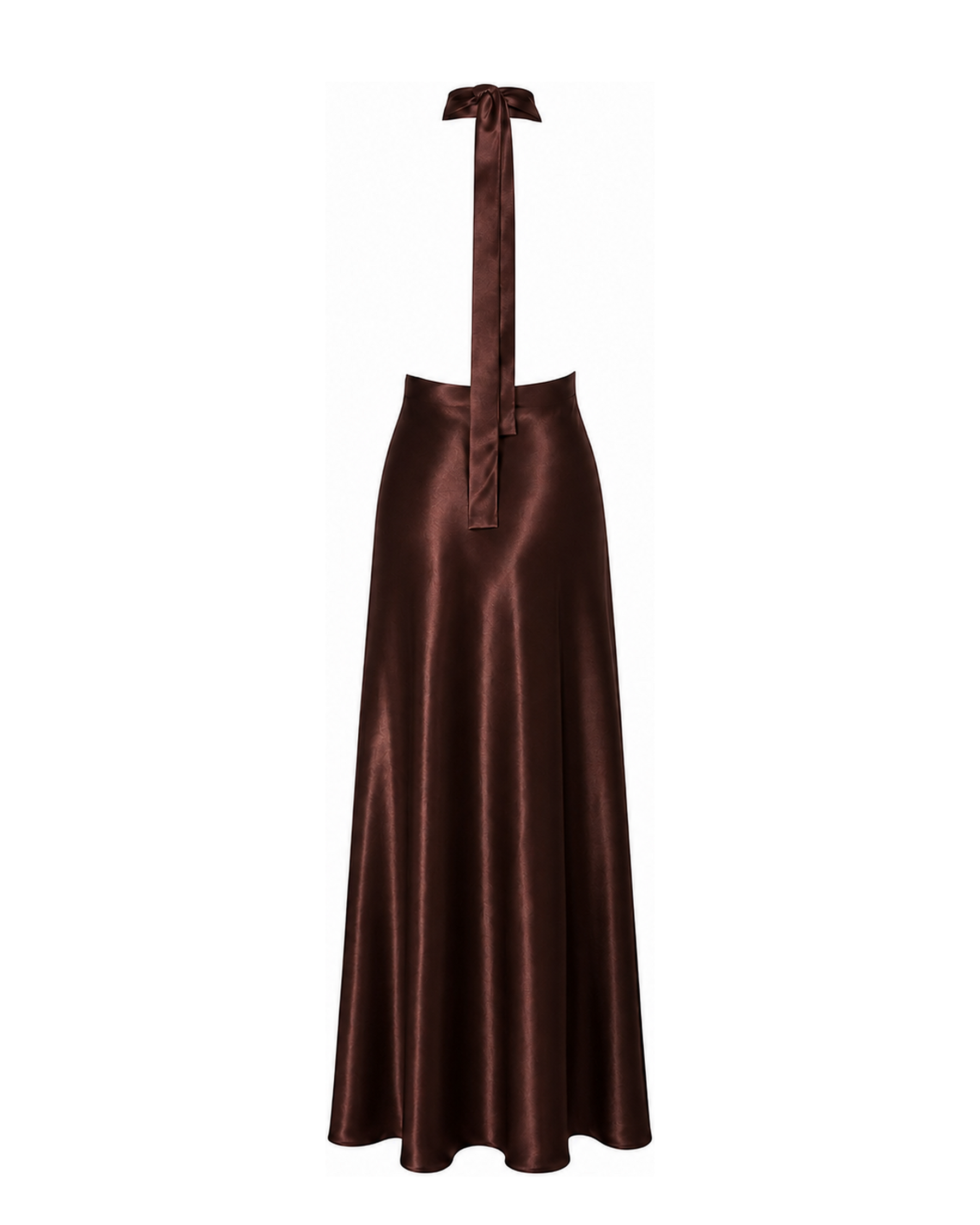 Chocolate Halter Maxi dress back view