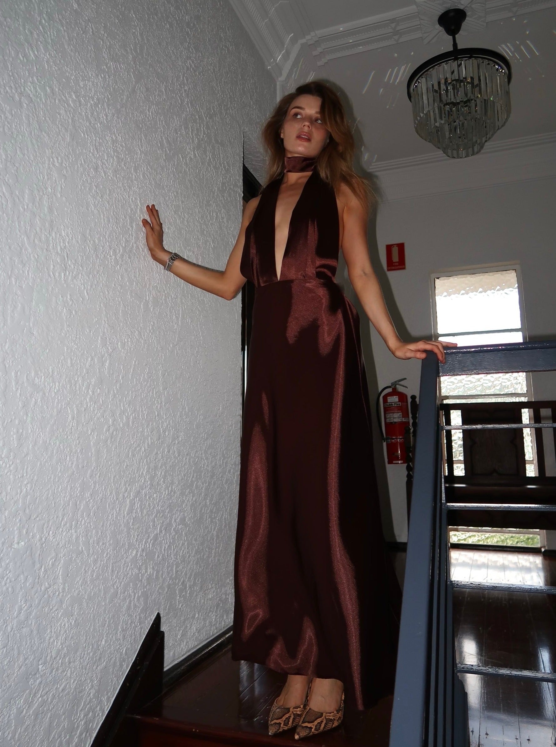 Chocolate Halter Maxi original image 3
