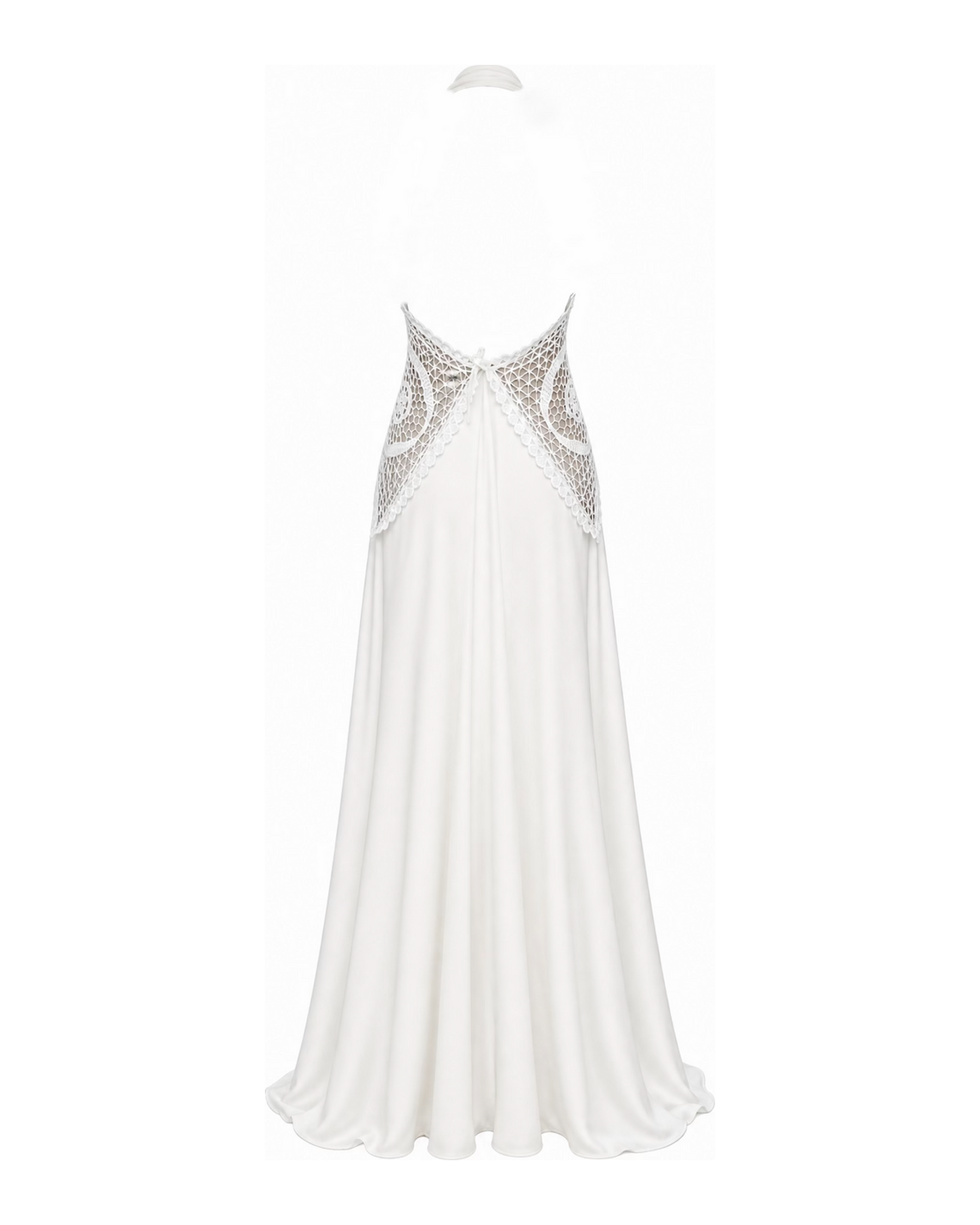 CROCHET HALTER GOWN back view