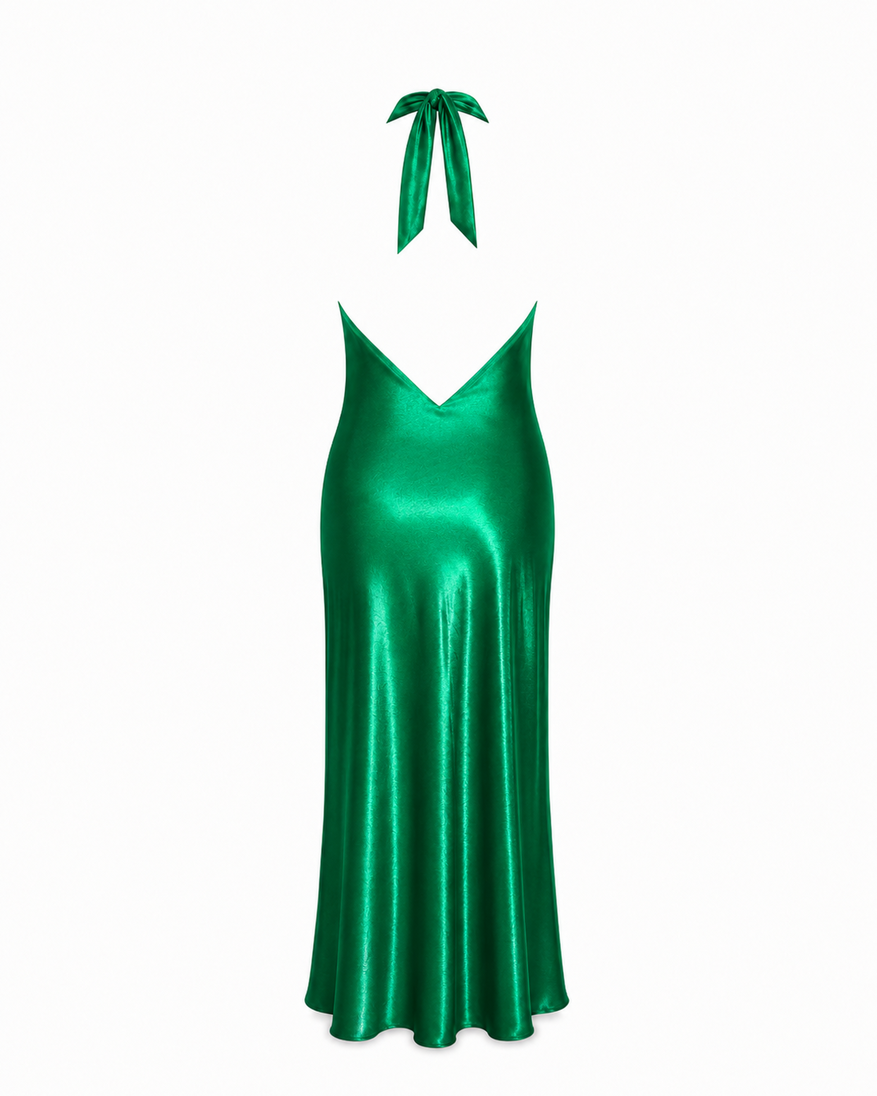 Green Crossover Maxi dress back view