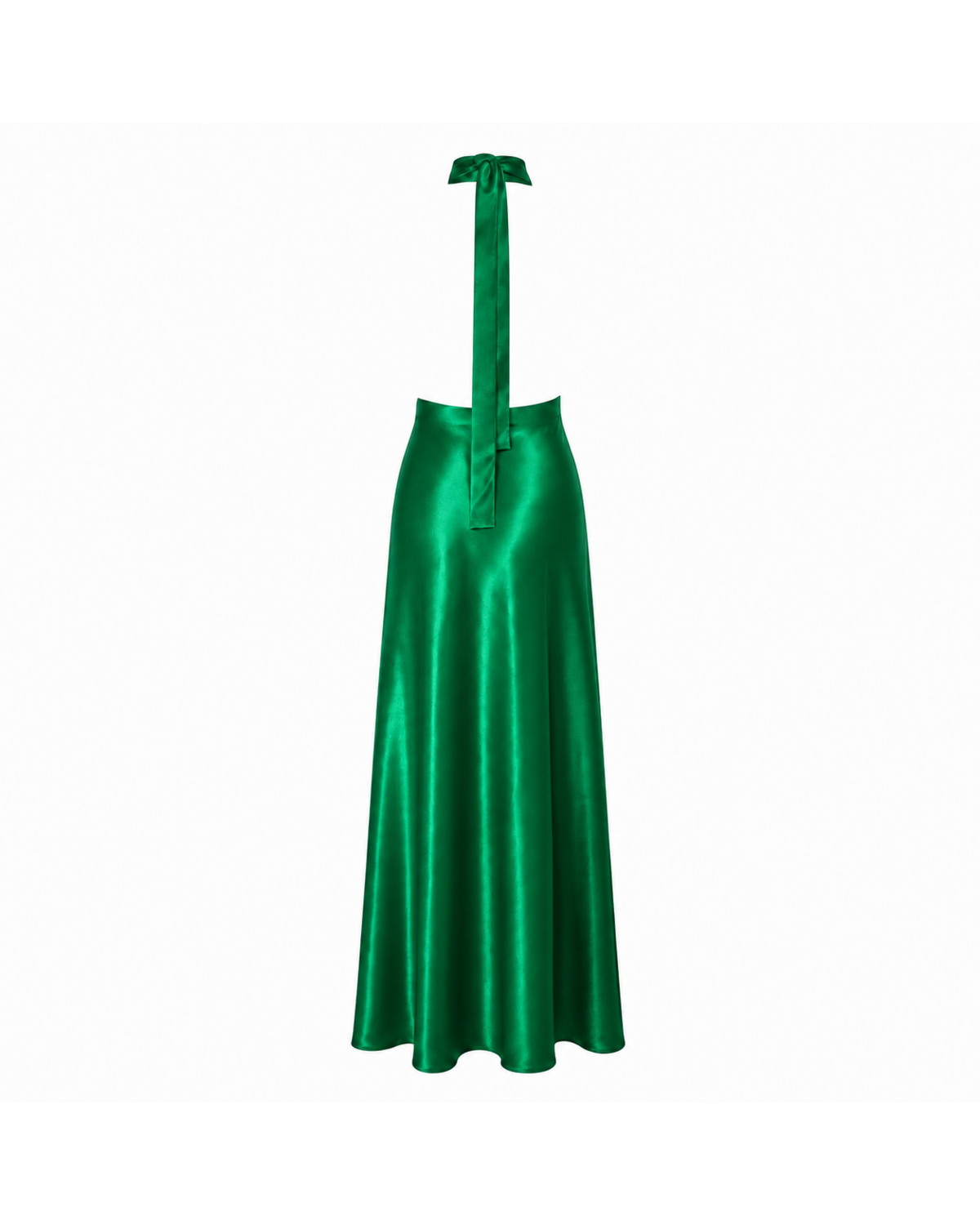 Green Halter Maxi back ghost silhouette