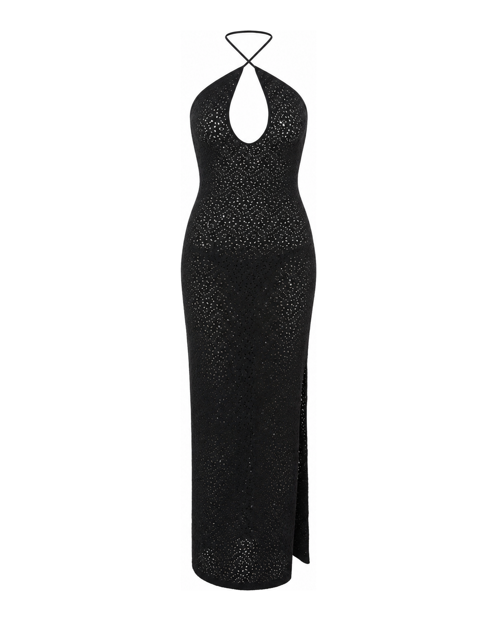 Lace Keyhole Midi front view
