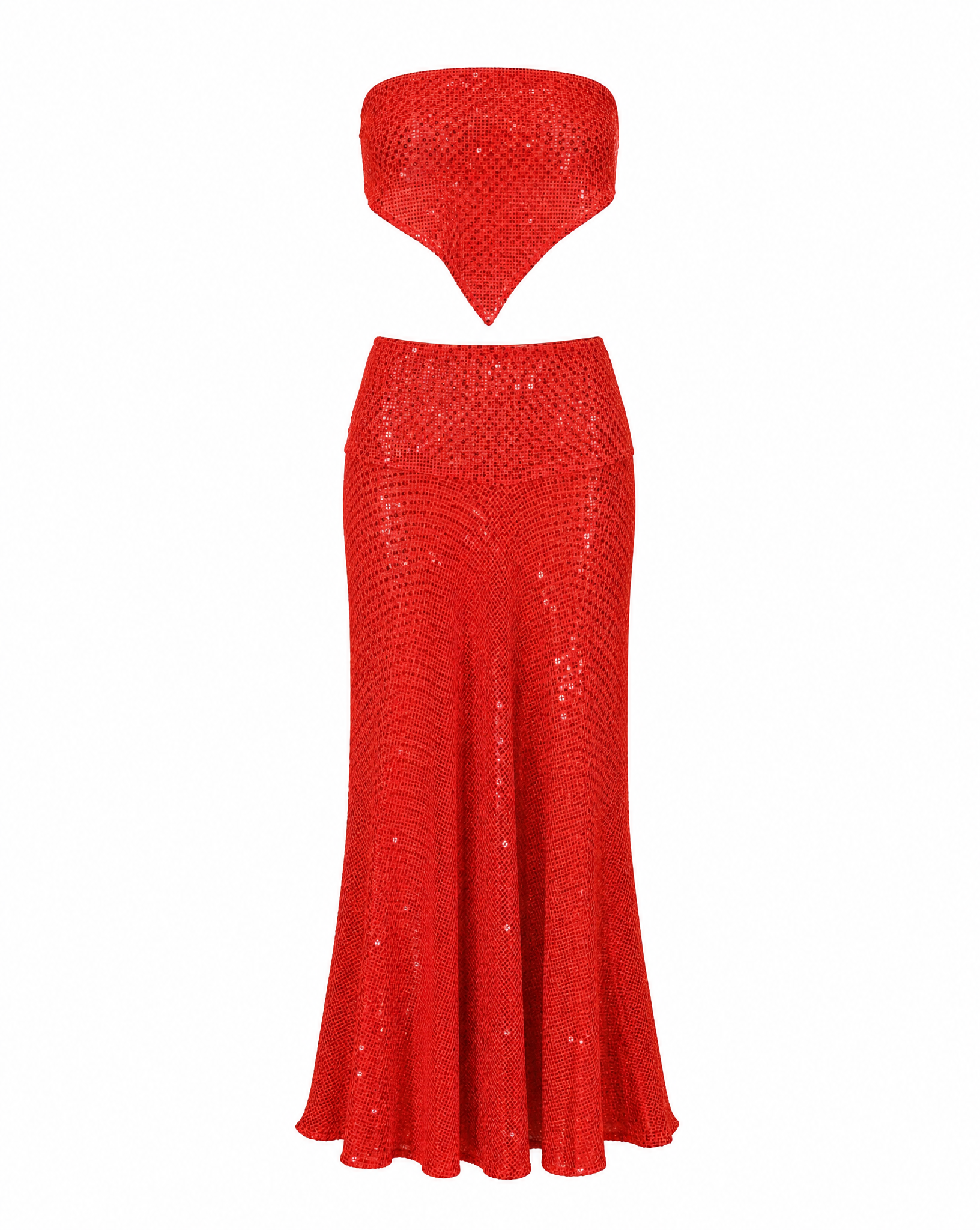 Lucia Set red sequin two-piece front view