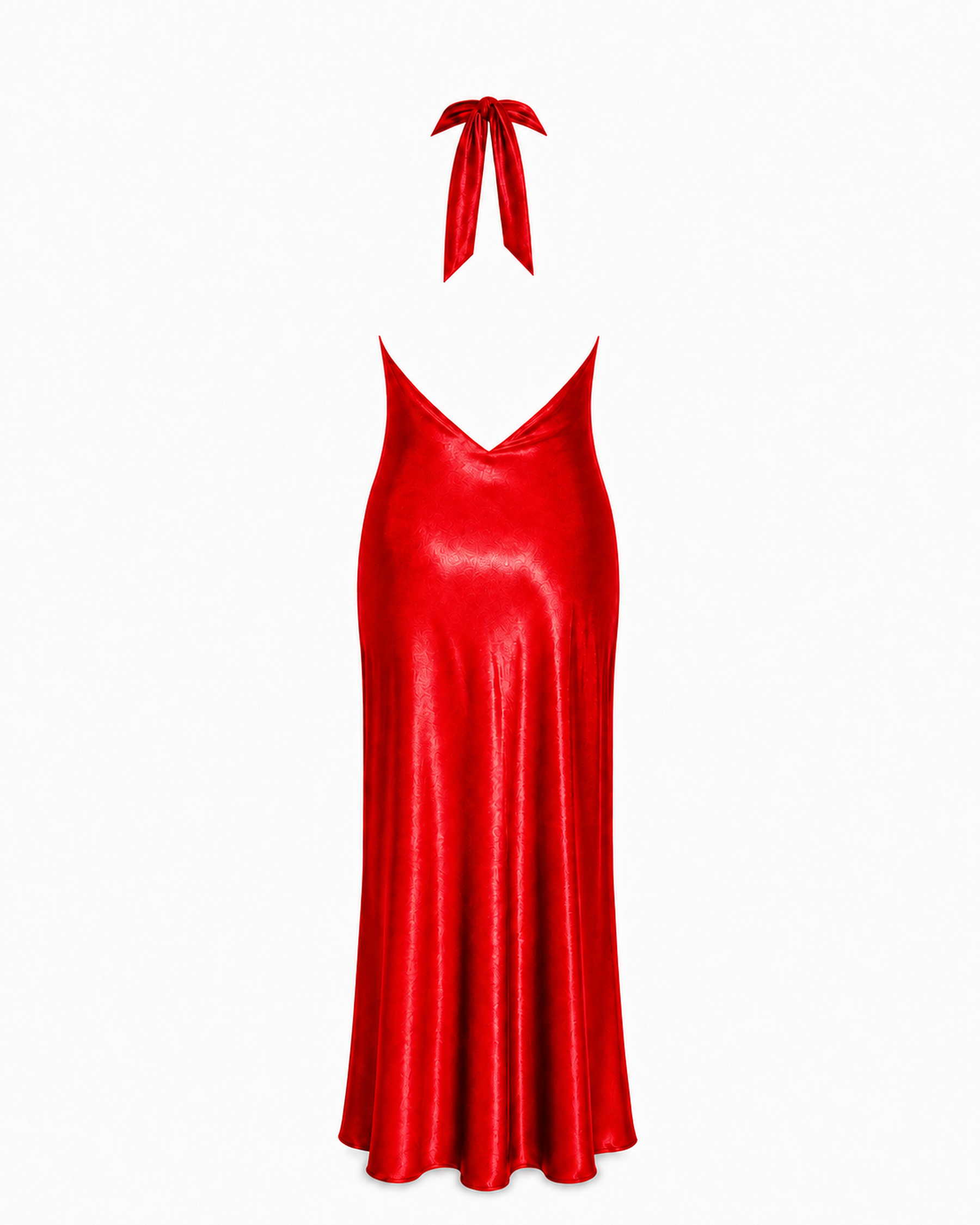 Red Crossover Maxi dress back view