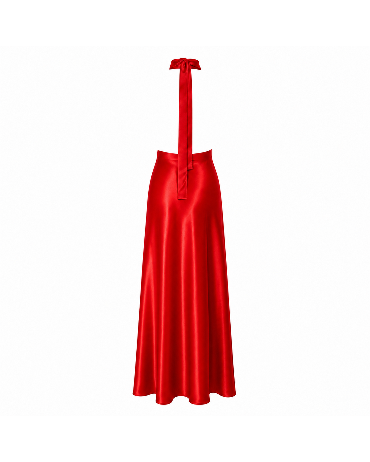 Red Halter Maxi back ghost silhouette
