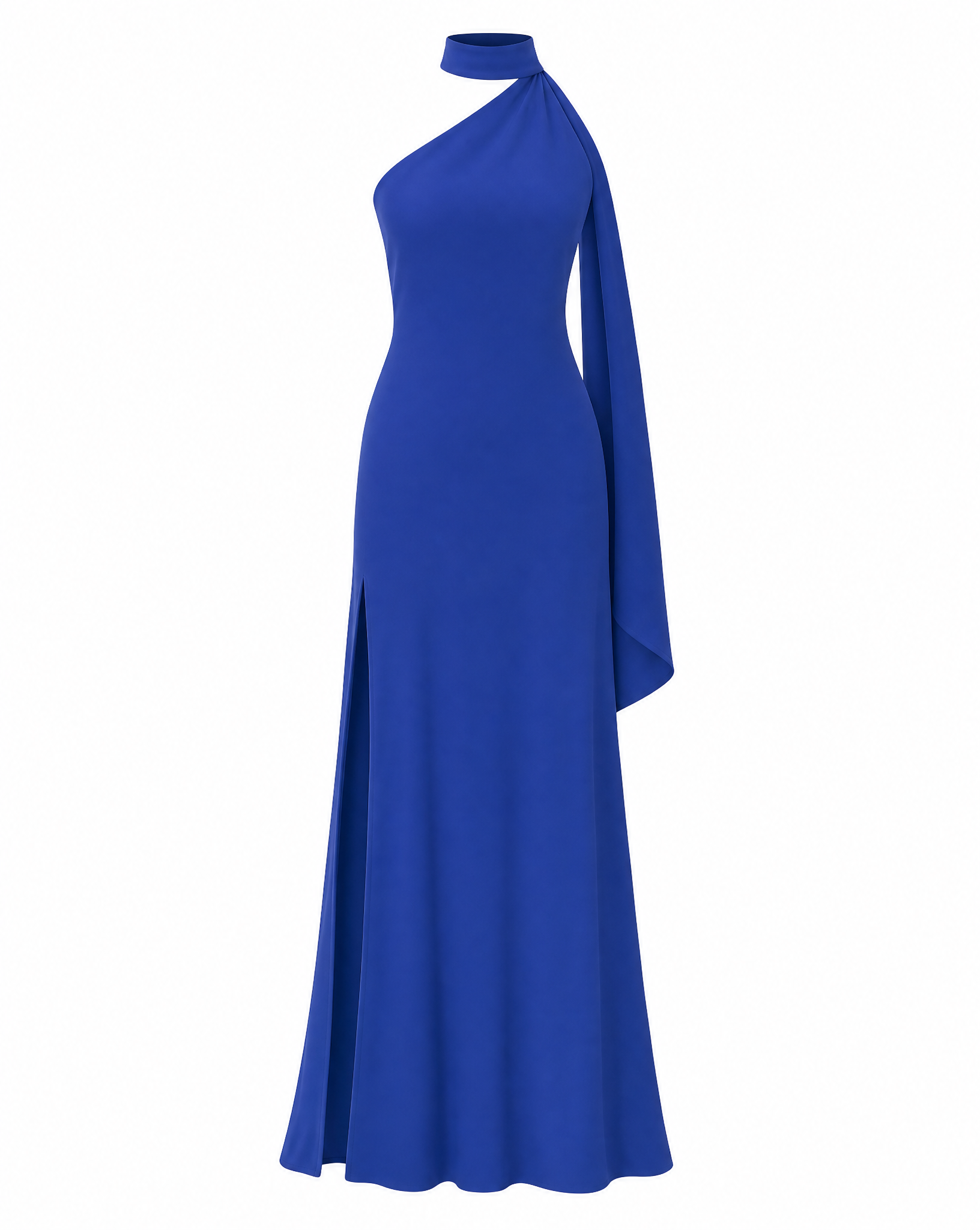 Sabine Gown in cobalt blue — front view
